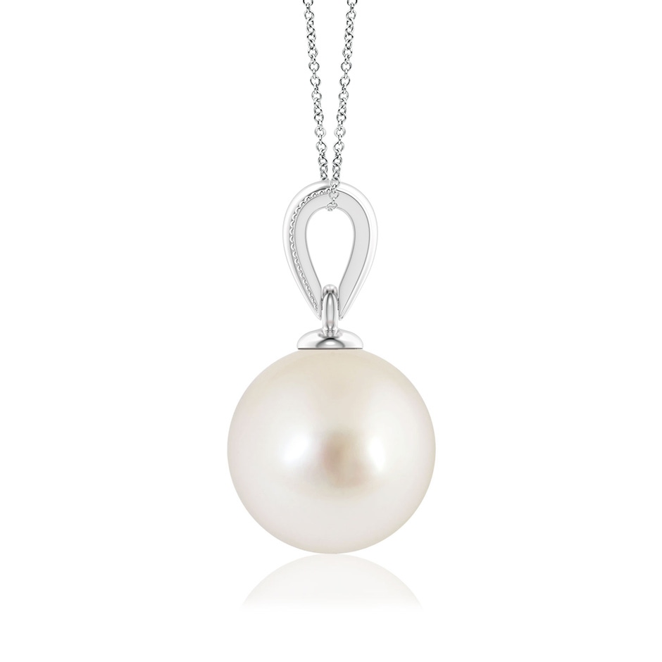 8mm AAAA South Sea Pearl Pendant with Ornate Bale in P950 Platinum side 1