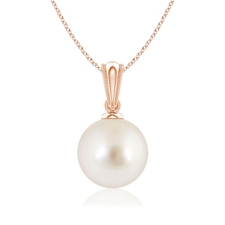 8mm AAAA South Sea Pearl Pendant with Ornate Bale in Rose Gold