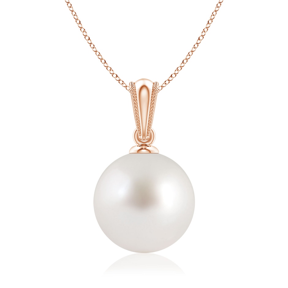 9mm AAA South Sea Pearl Pendant with Ornate Bale in Rose Gold 