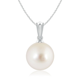 9mm AAAA South Sea Pearl Pendant with Ornate Bale in P950 Platinum