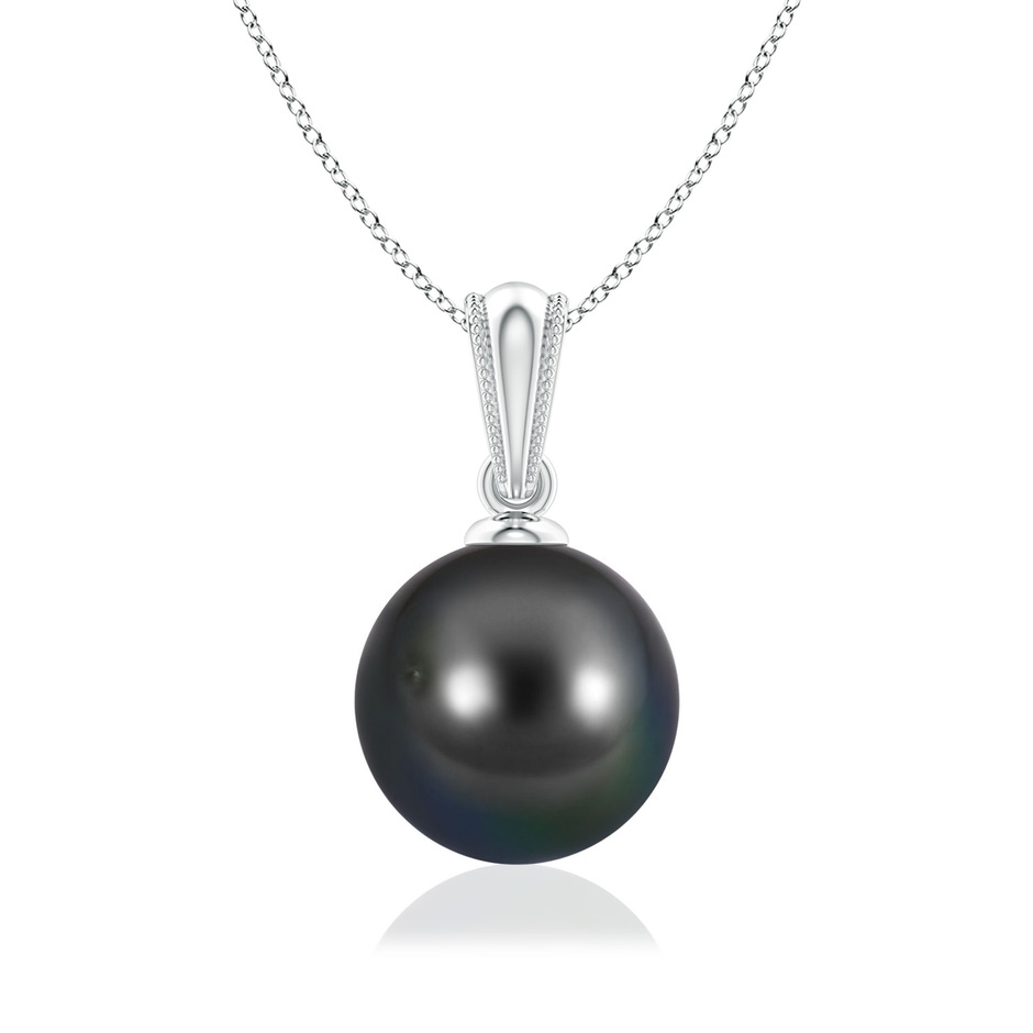 8mm AA Tahitian Pearl Pendant with Ornate Bale in P950 Platinum 