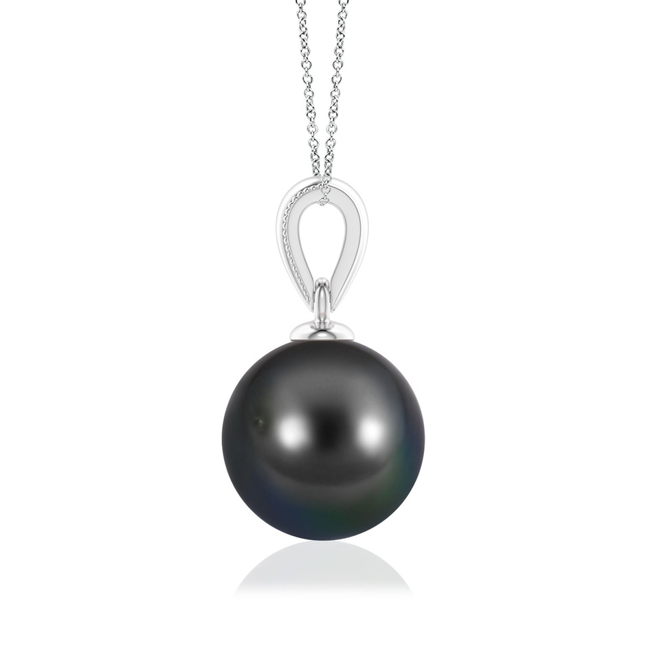 8mm AA Tahitian Pearl Pendant with Ornate Bale in P950 Platinum side 199