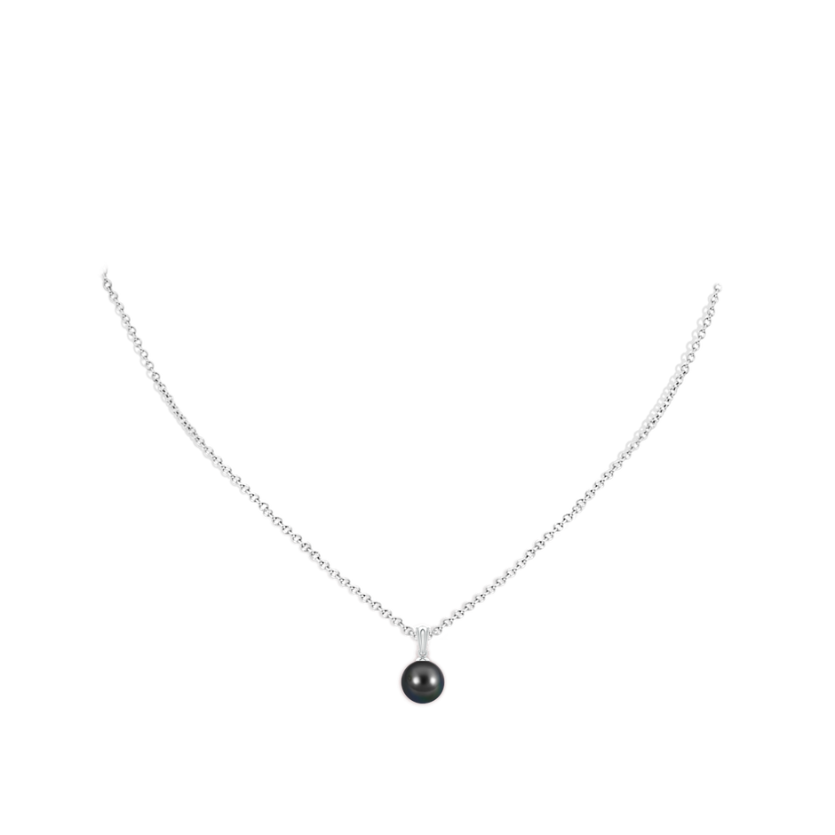 8mm AA Tahitian Pearl Pendant with Ornate Bale in P950 Platinum pen