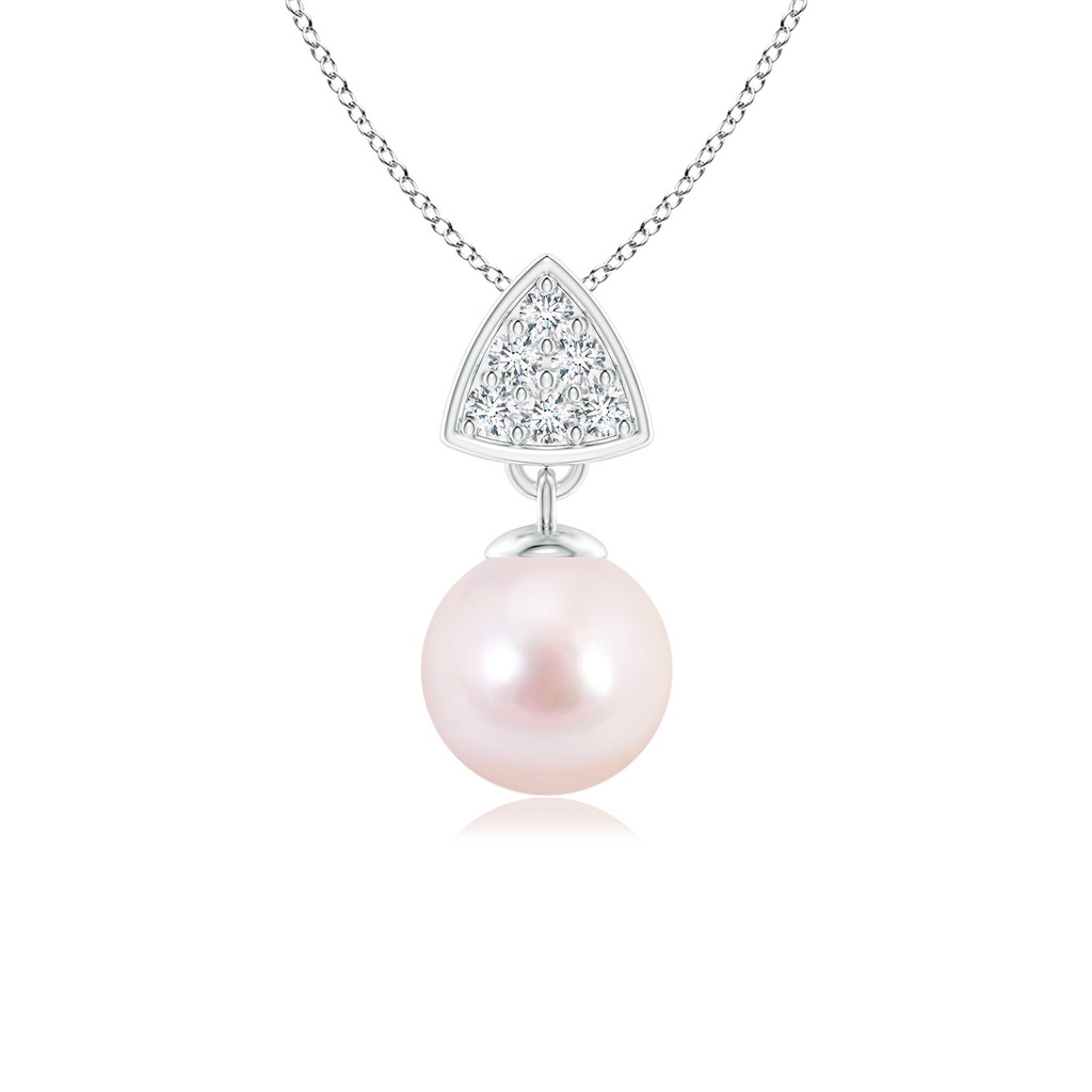 6mm AAAA Japanese Akoya Pearl Pendant with Triangular Bale in P950 Platinum