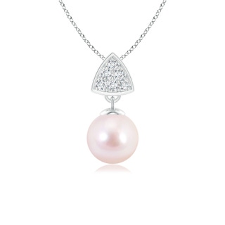 6mm AAAA Japanese Akoya Pearl Pendant with Triangular Bale in White Gold