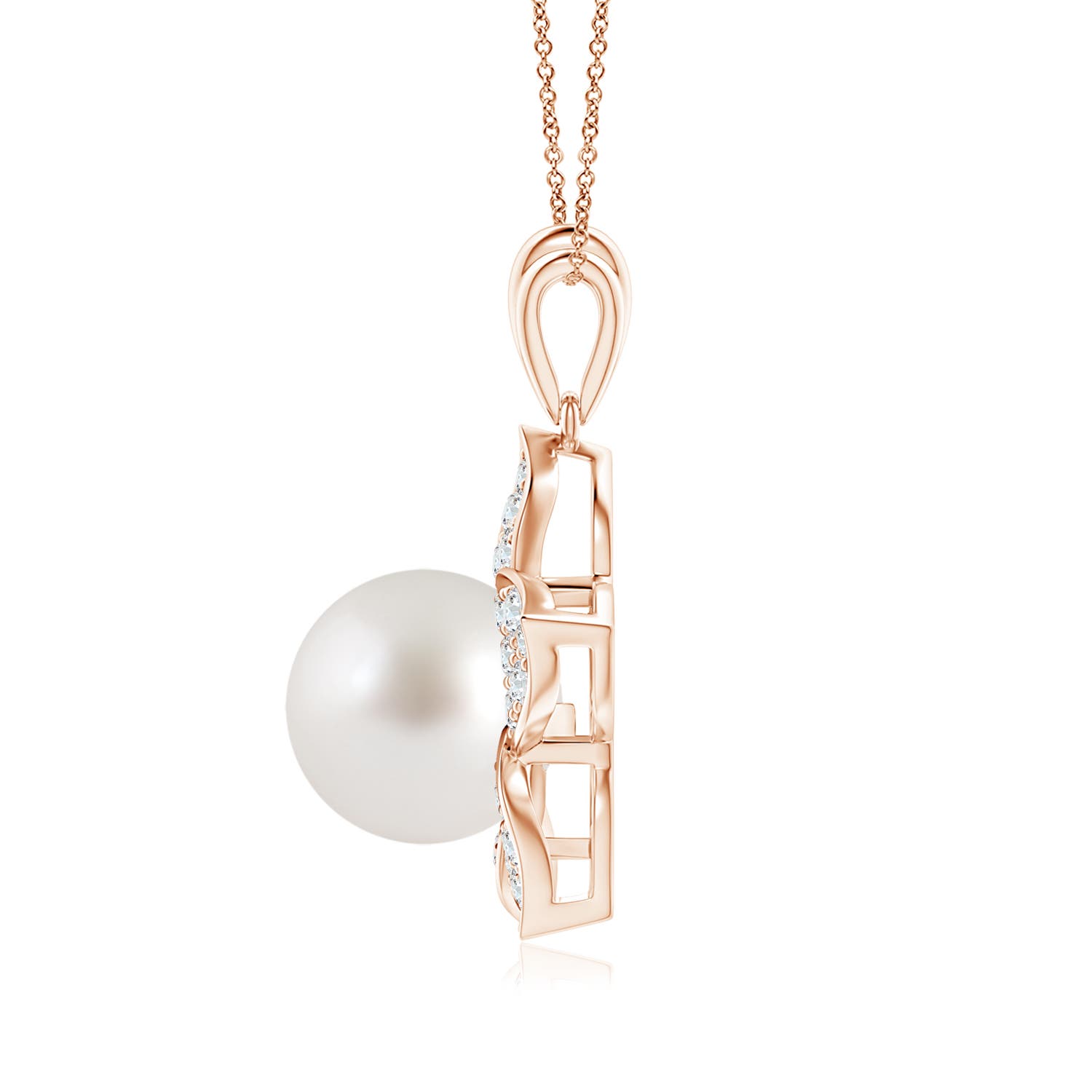 AAA - South Sea Cultured Pearl / 4.04 CT / 14 KT Rose Gold