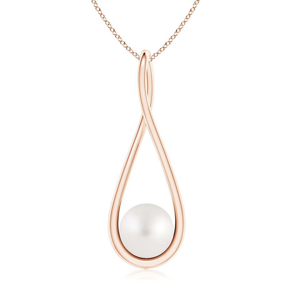 8mm AA Solitaire South Sea Pearl Cradle Pendant in Rose Gold 