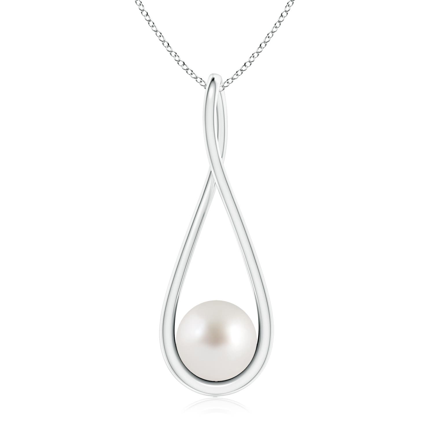 8mm AAA Solitaire South Sea Pearl Cradle Pendant in P950 Platinum