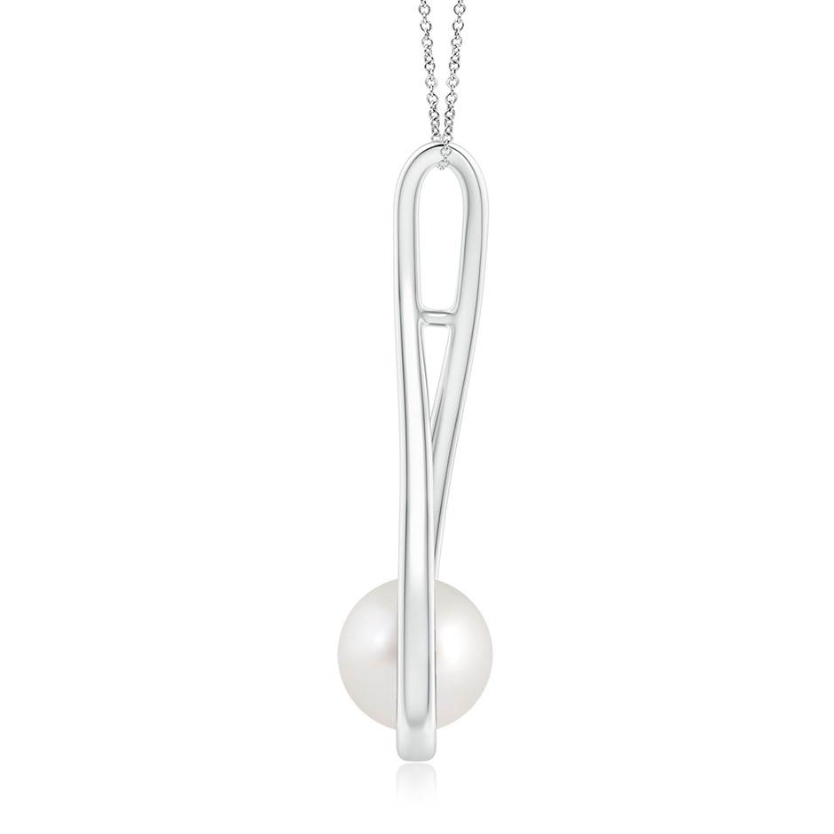 8mm AAA Solitaire South Sea Pearl Cradle Pendant in White Gold side 1