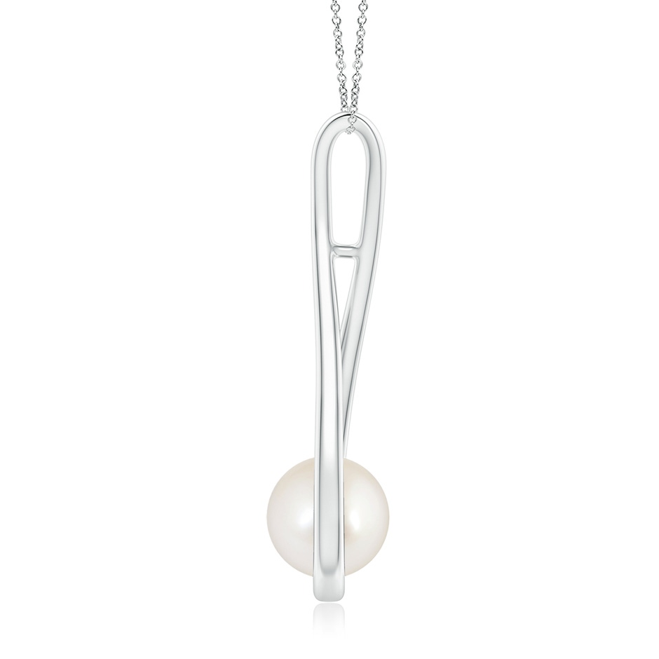 8mm AAAA Solitaire South Sea Pearl Cradle Pendant in P950 Platinum side 1