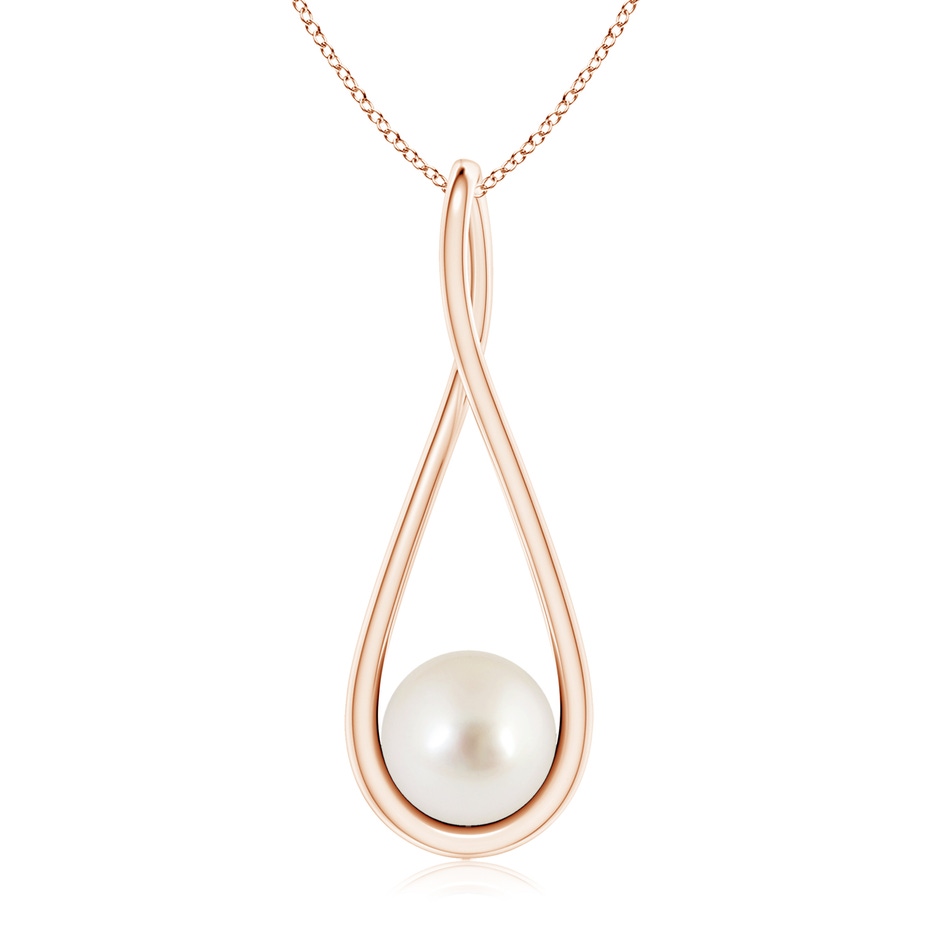 8mm AAAA Solitaire South Sea Pearl Cradle Pendant in Rose Gold 