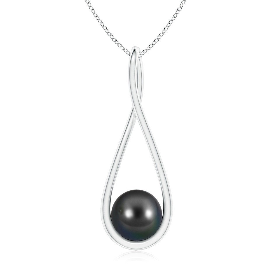 8mm AA Solitaire Tahitian Pearl Cradle Pendant in P950 Platinum 
