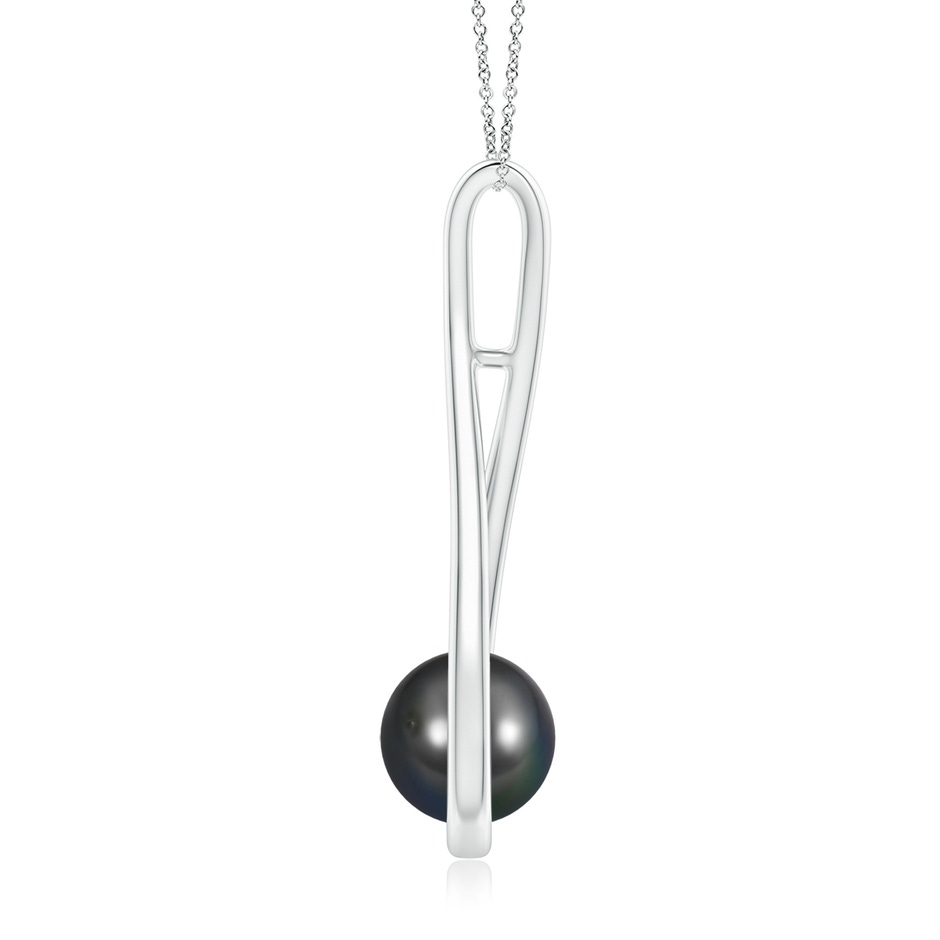 8mm AA Solitaire Tahitian Pearl Cradle Pendant in P950 Platinum side 1