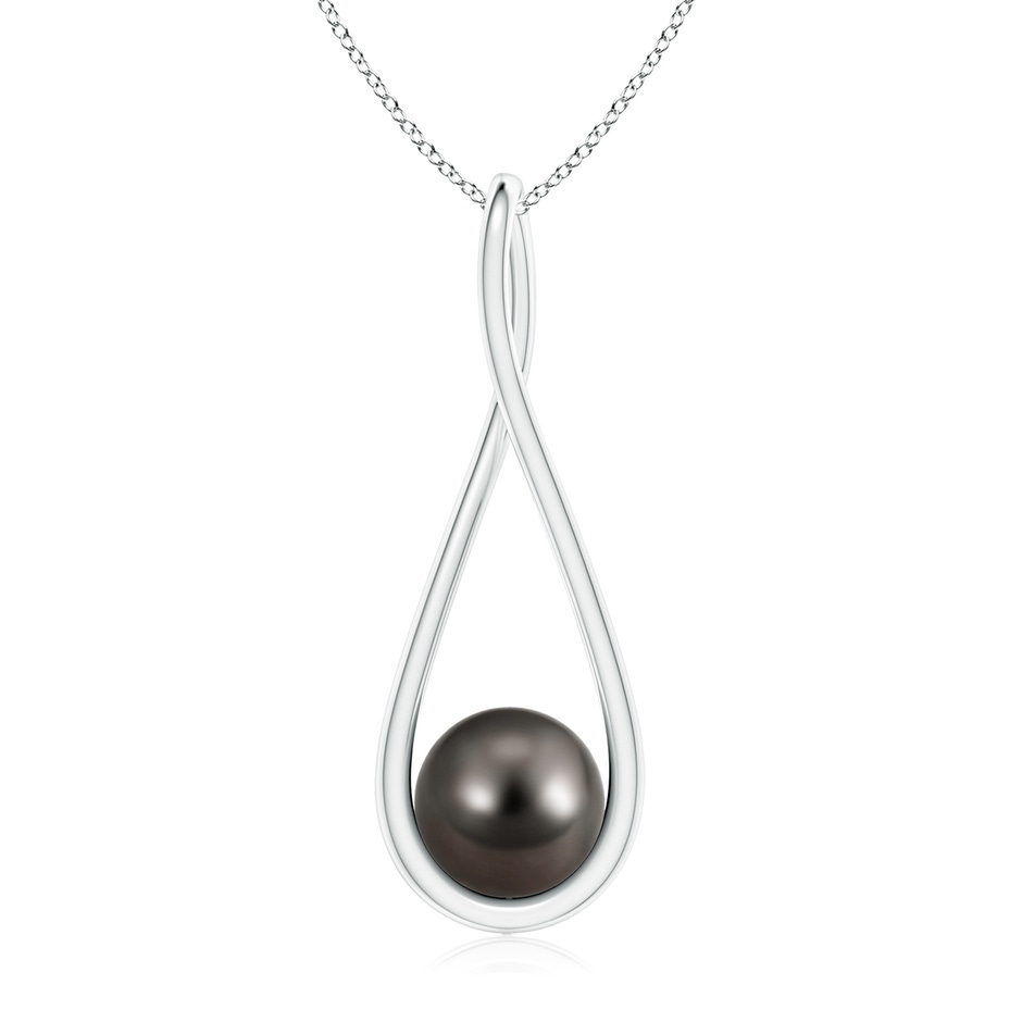 8mm AAA Solitaire Tahitian Pearl Cradle Pendant in P950 Platinum 