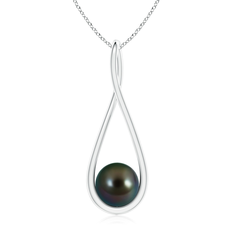 8mm AAAA Solitaire Tahitian Pearl Cradle Pendant in P950 Platinum 