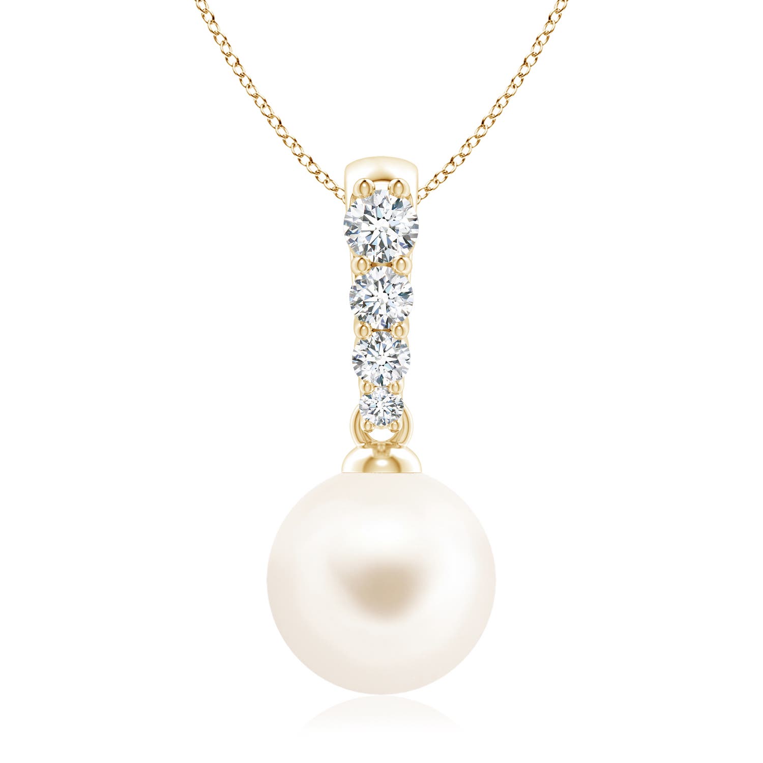 Freshwater Pearl Pendant with Diamonds | Angara