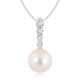 9mm AAAA Freshwater Pearl Pendant with Diamonds in P950 Platinum