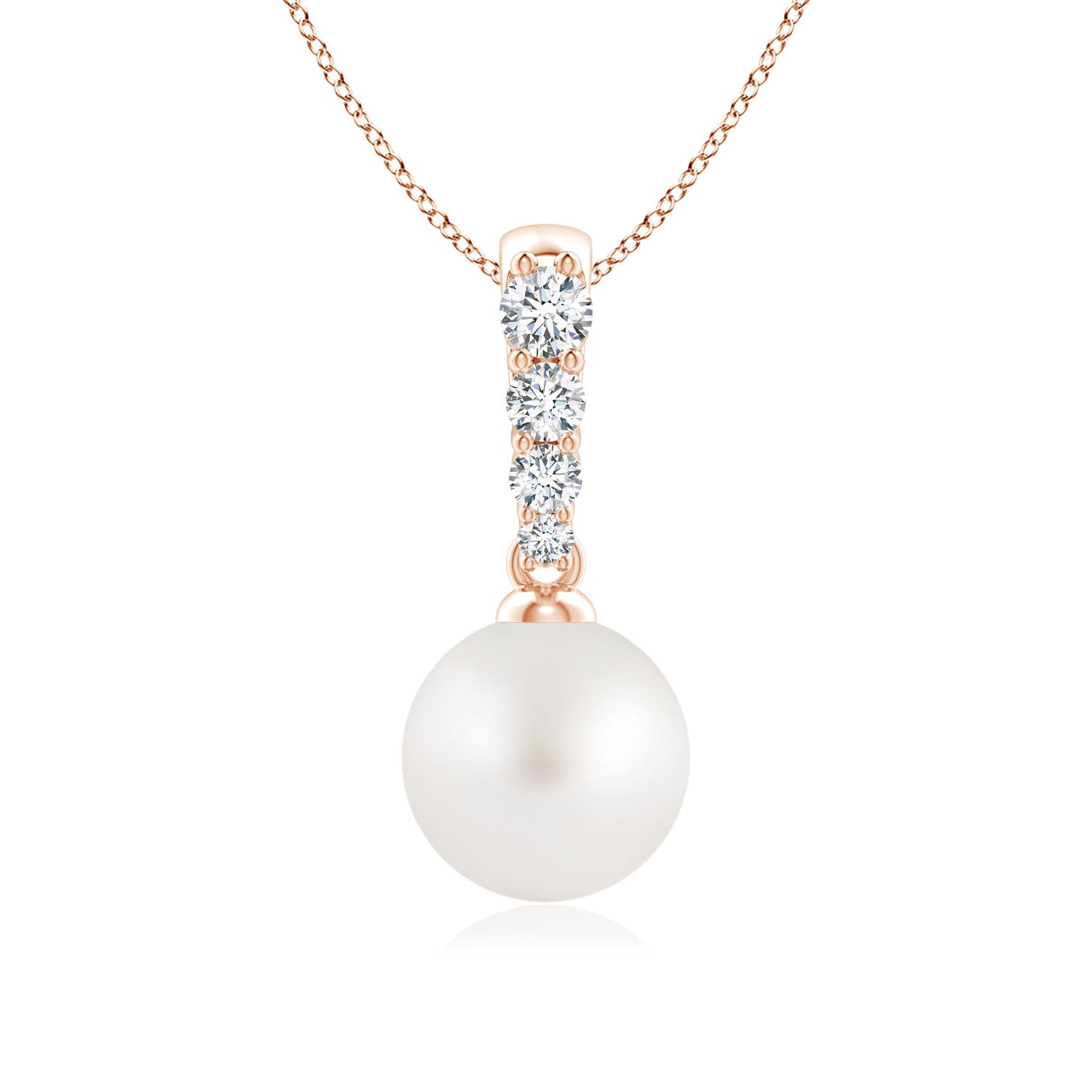 AA - South Sea Cultured Pearl / 3.85 CT / 14 KT Rose Gold