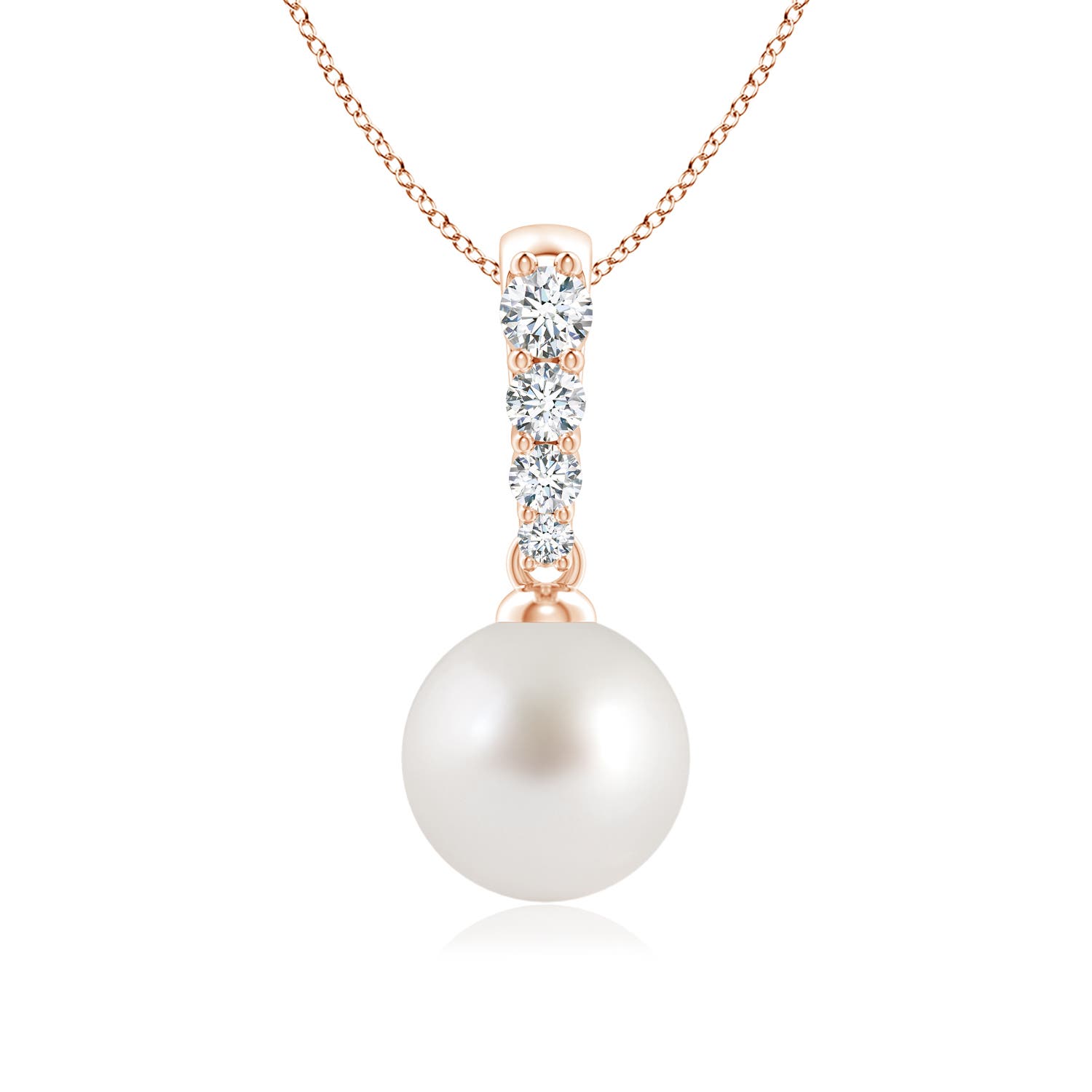 AAA - South Sea Cultured Pearl / 3.85 CT / 14 KT Rose Gold