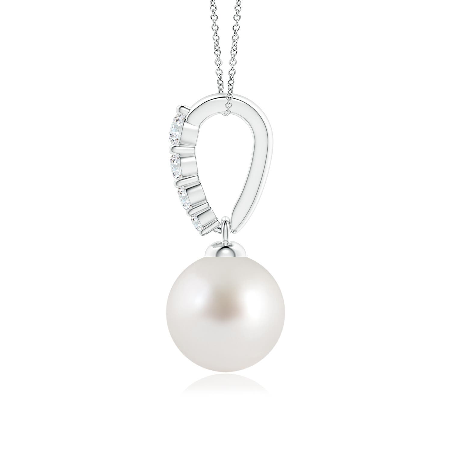 AAA - South Sea Cultured Pearl / 3.85 CT / 14 KT White Gold