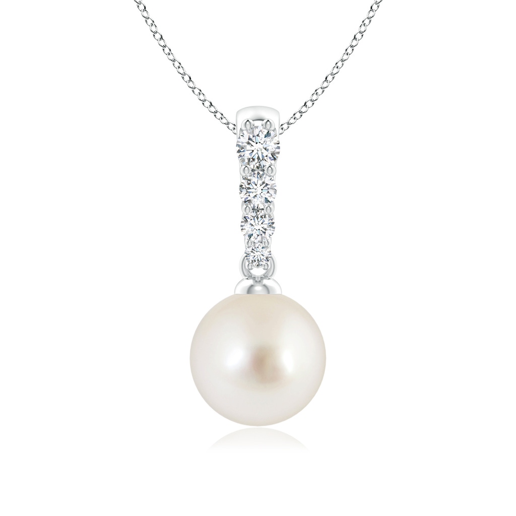 8mm AAAA South Sea Pearl Pendant with Diamonds in P950 Platinum