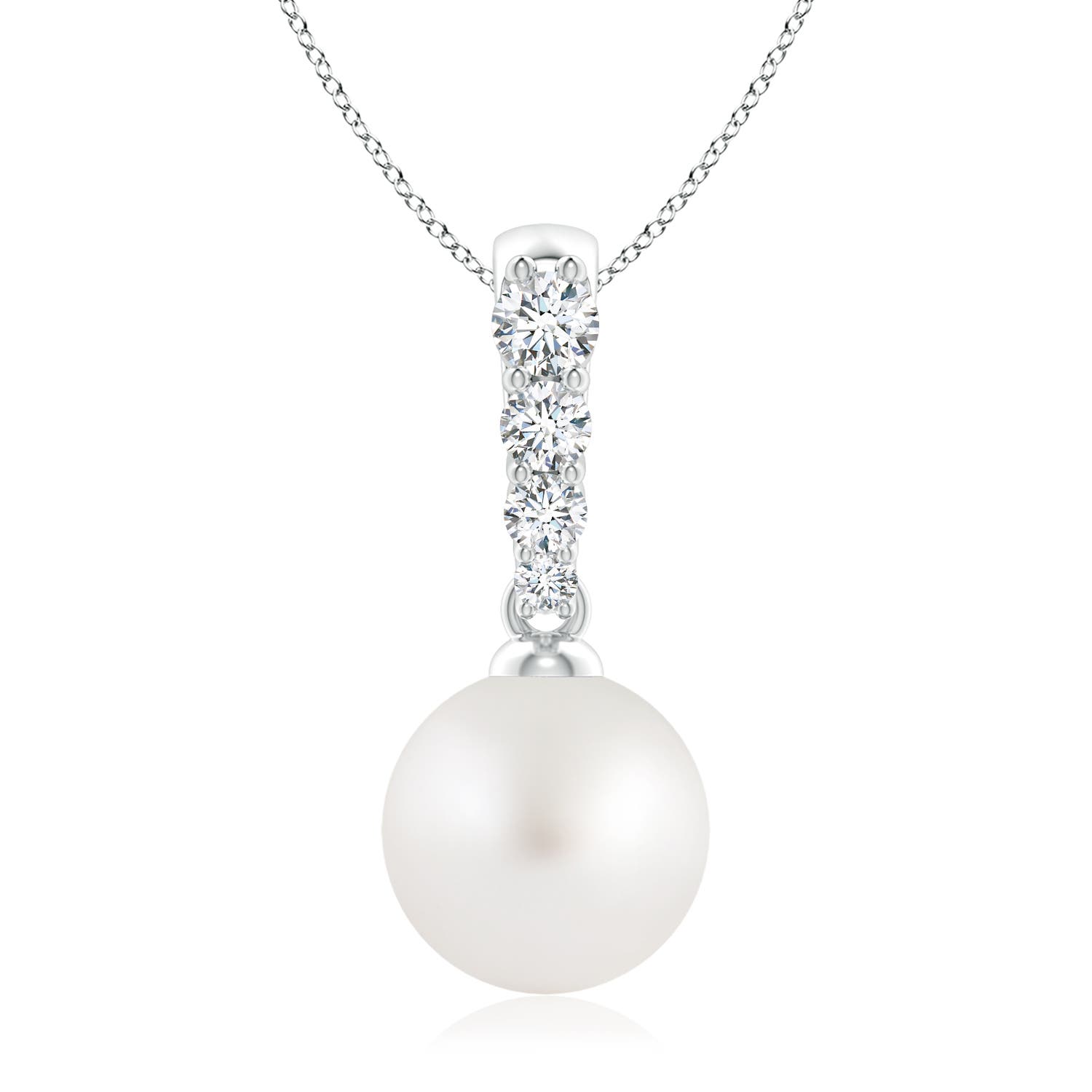 AA - South Sea Cultured Pearl / 5.42 CT / 14 KT White Gold