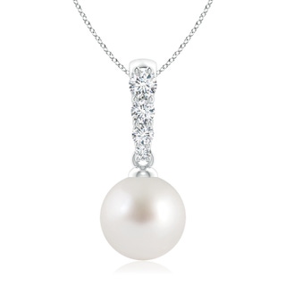 9mm AAA South Sea Pearl Pendant with Diamonds in White Gold