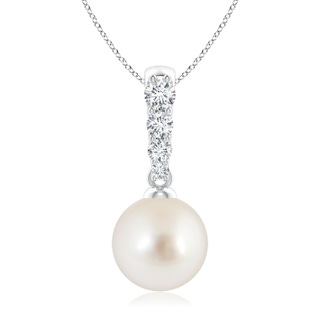 9mm AAAA South Sea Pearl Pendant with Diamonds in P950 Platinum