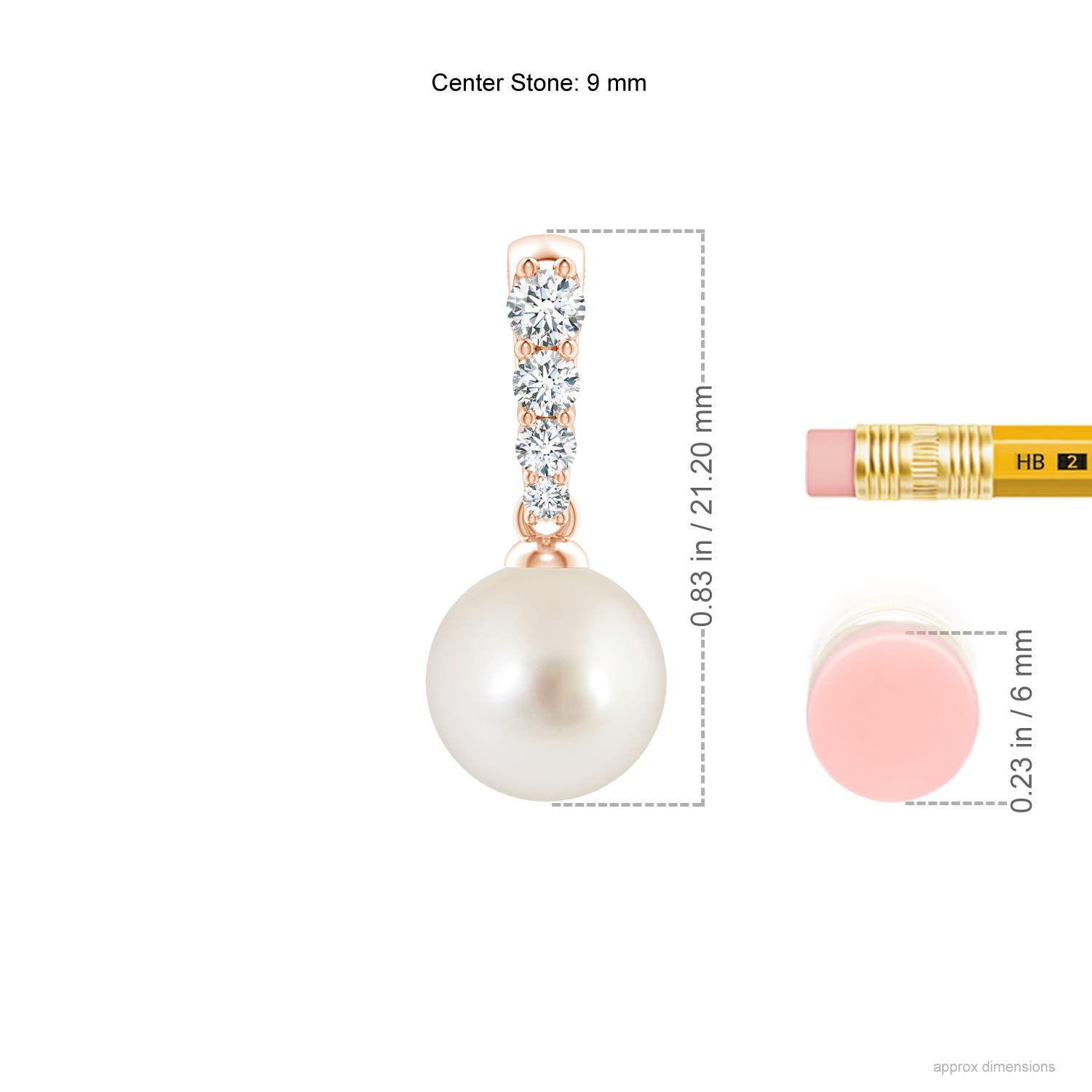 AAAA - South Sea Cultured Pearl / 5.42 CT / 14 KT Rose Gold