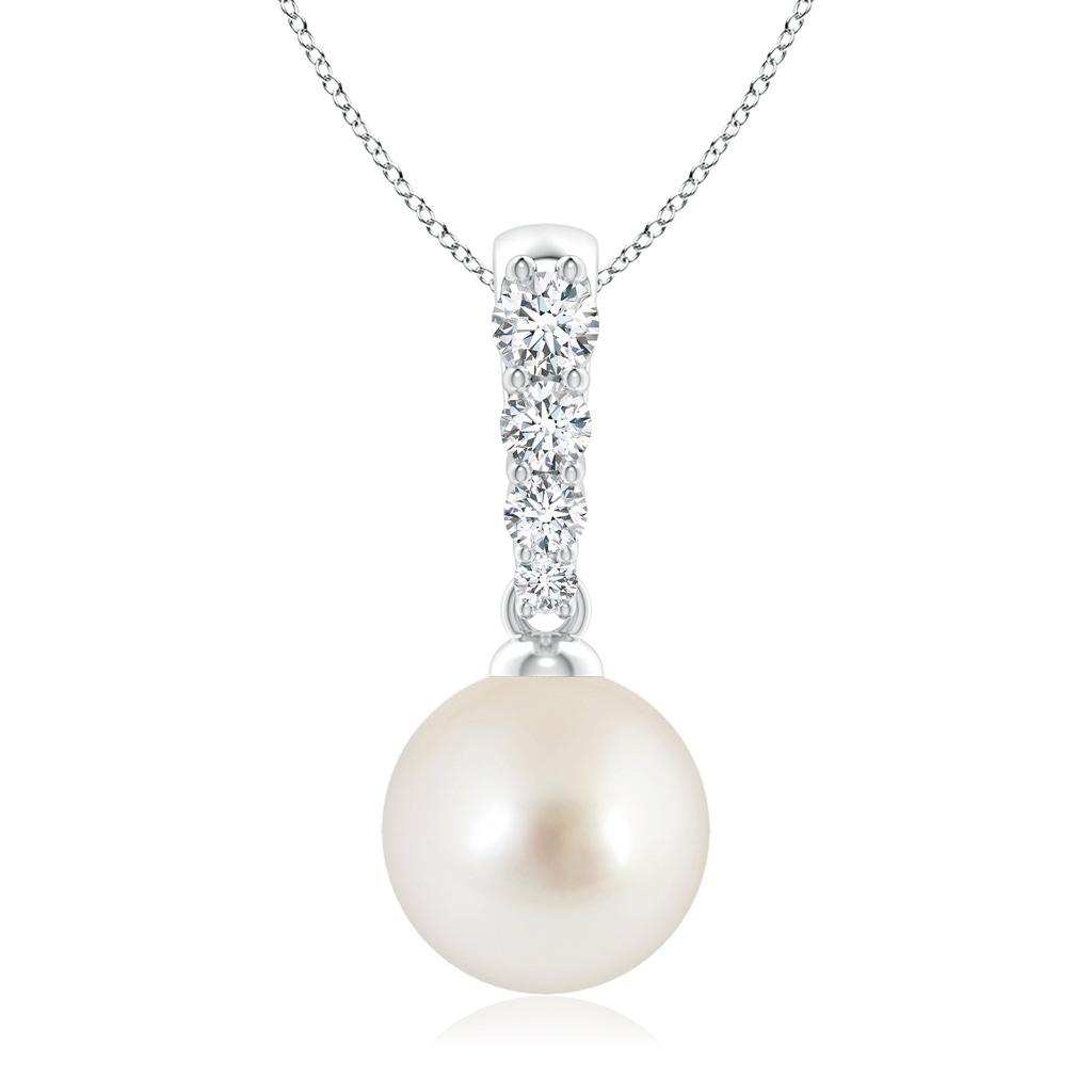 9mm AAAA South Sea Pearl Pendant with Diamonds in White Gold