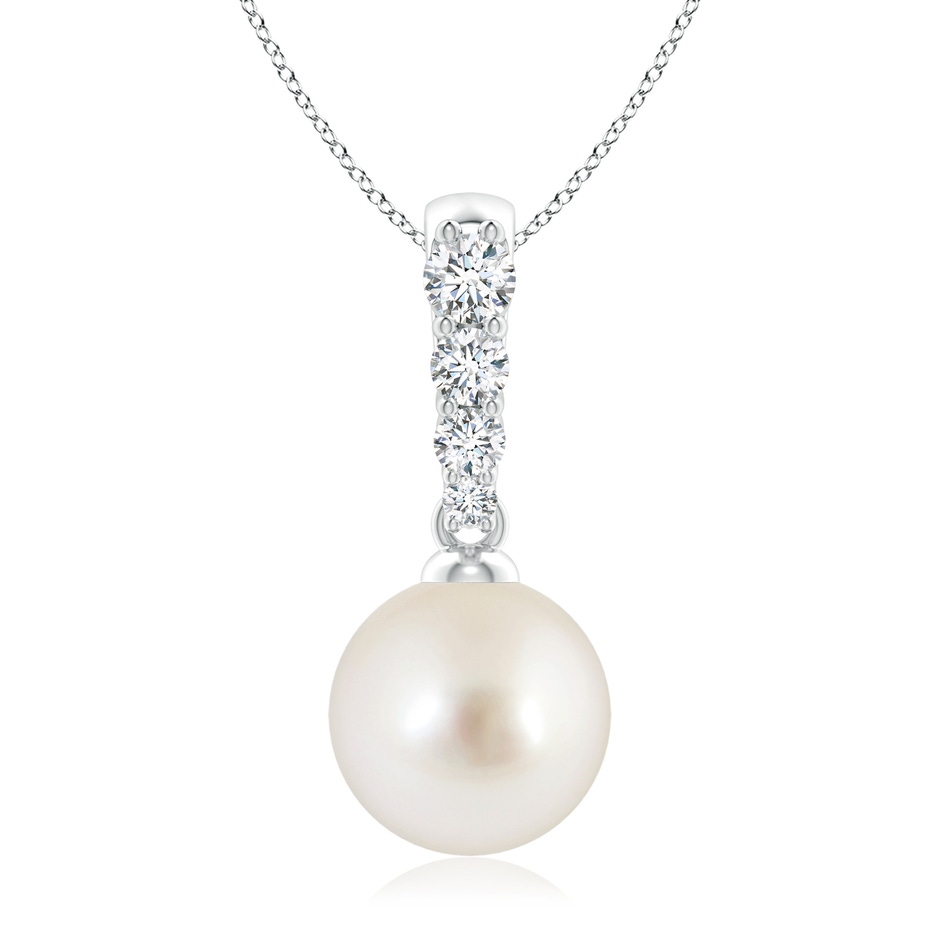 9mm AAAA South Sea Pearl Pendant with Diamonds in White Gold 