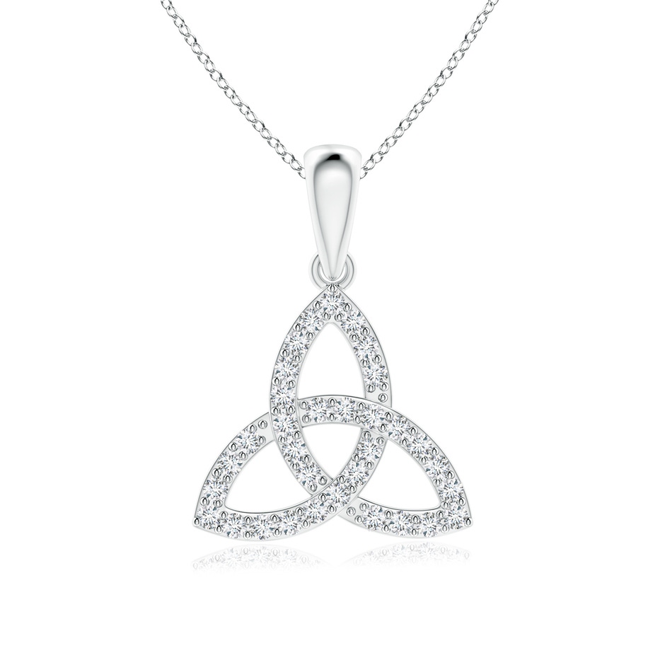 1.3mm GVS2 Celtic Trinity Knot Diamond Pendant in White Gold 