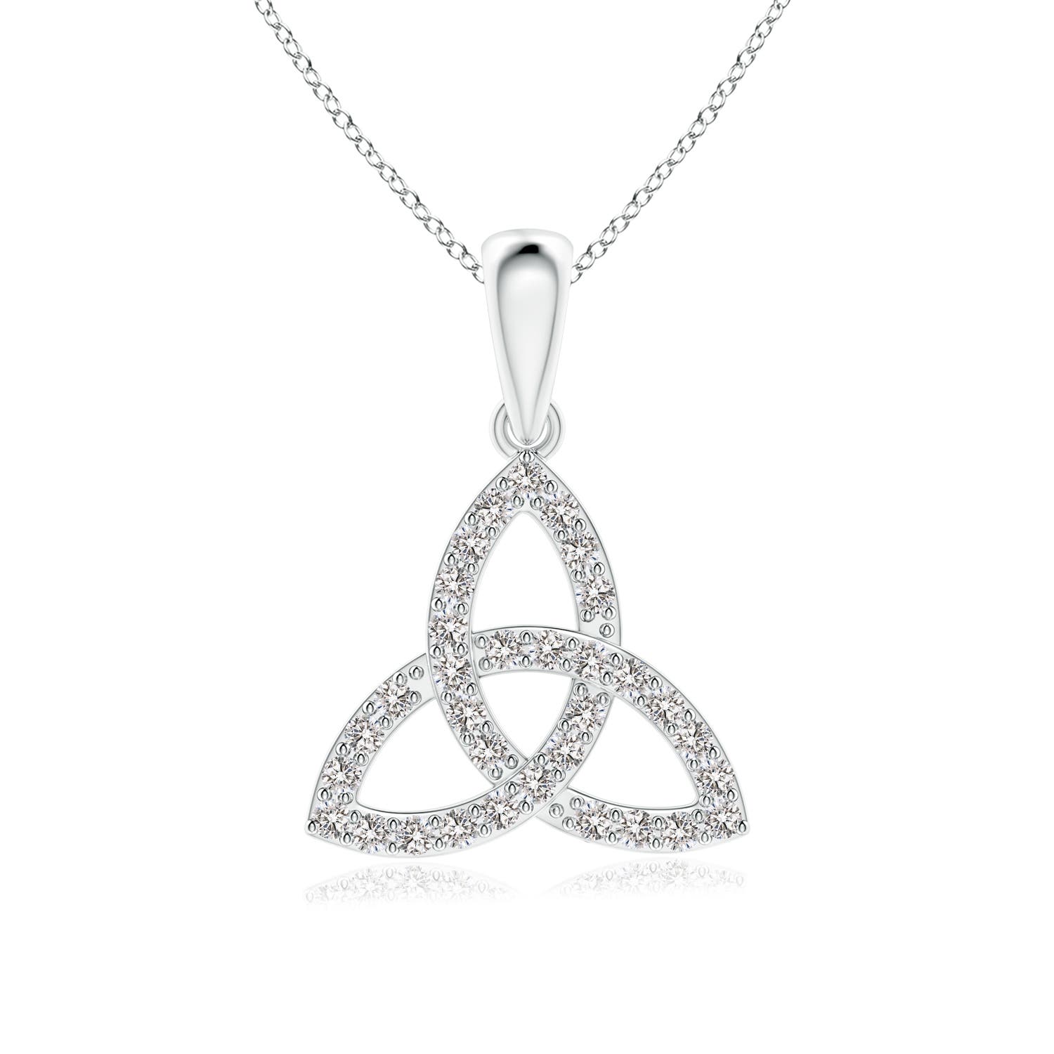 1.3mm IJI1I2 Celtic Trinity Knot Diamond Pendant in P950 Platinum
