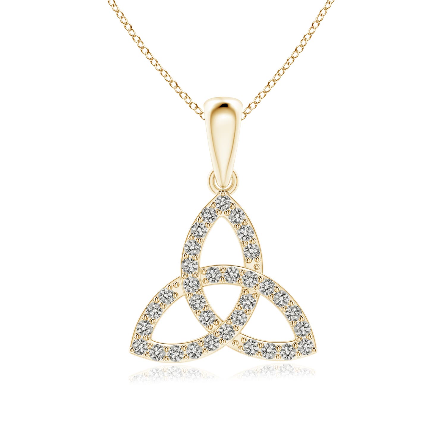 1.3mm KI3 Celtic Trinity Knot Diamond Pendant in 18CT Yellow Gold