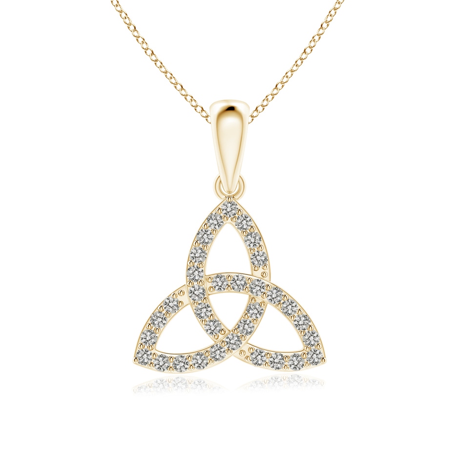 1.3mm KI3 Celtic Trinity Knot Diamond Pendant in Yellow Gold 