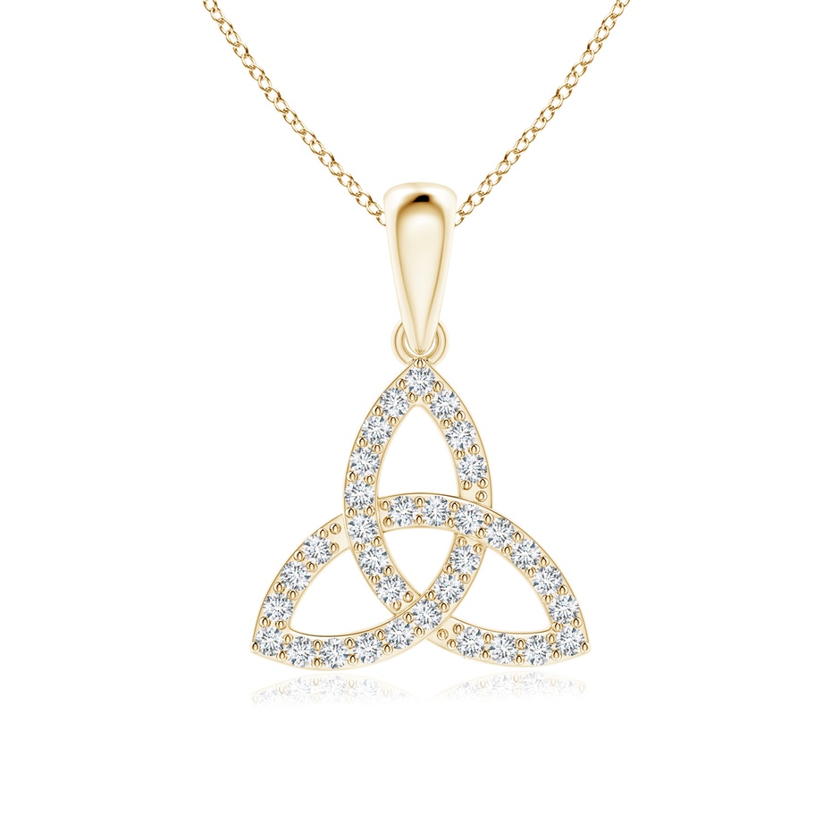 1mm GVS2 Celtic Trinity Knot Diamond Pendant in Yellow Gold 