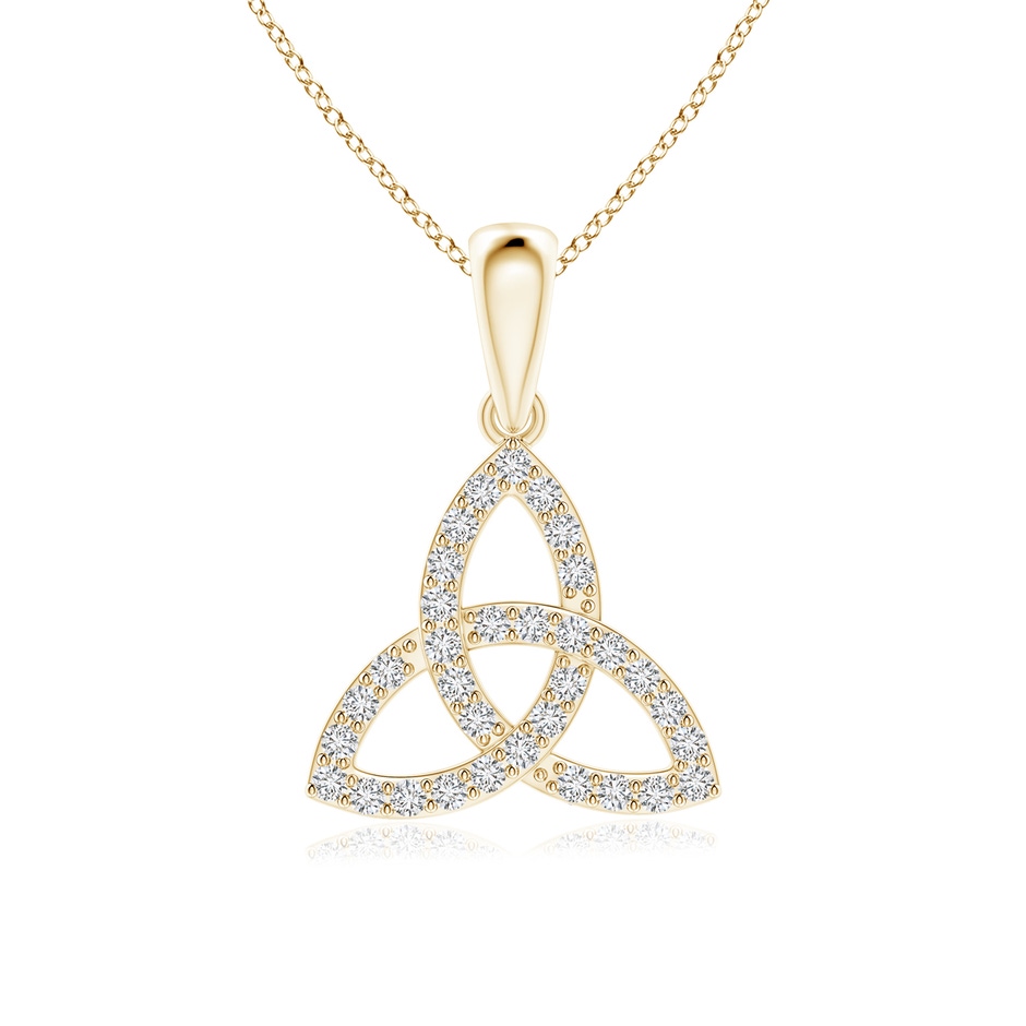1mm HSI2 Celtic Trinity Knot Diamond Pendant in Yellow Gold 