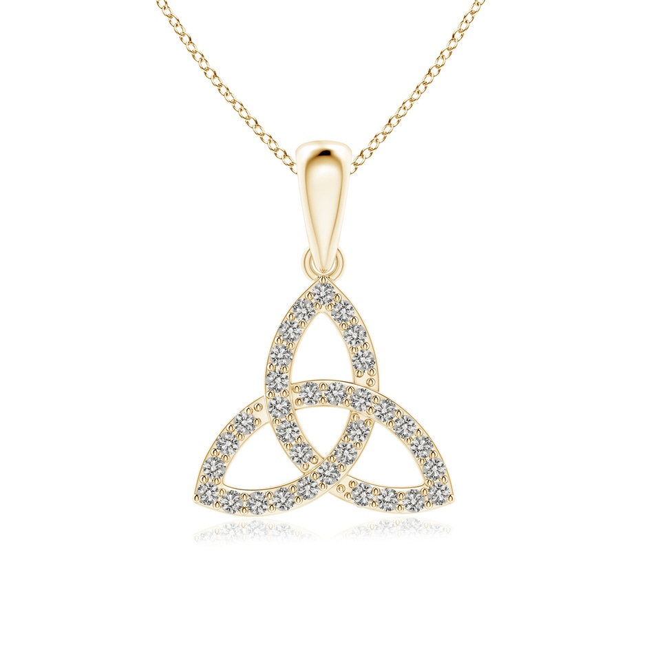 1mm KI3 Celtic Trinity Knot Diamond Pendant in 18K Yellow Gold 