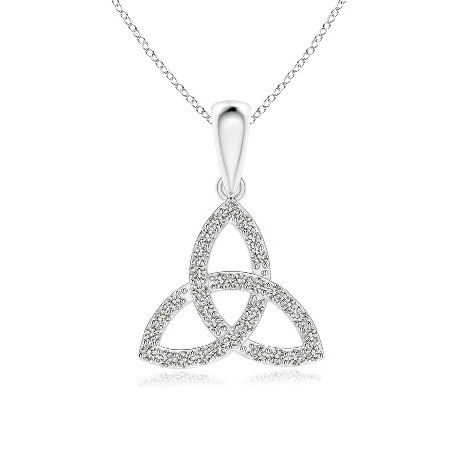 1mm KI3 Celtic Trinity Knot Diamond Pendant in White Gold 