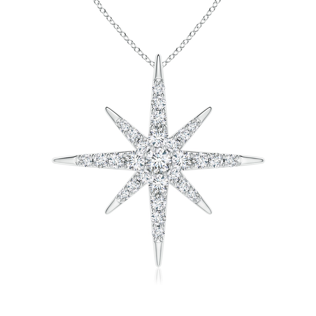 2mm GVS2 Diamond Eight-Point Starburst Pendant in P950 Platinum