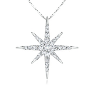 2mm GVS2 Diamond Eight-Point Starburst Pendant in White Gold