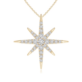 2mm HSI2 Diamond Eight-Point Starburst Pendant in Yellow Gold