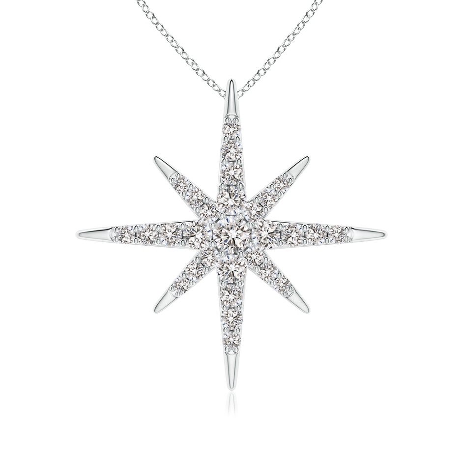 2mm IJI1I2 Diamond Eight-Point Starburst Pendant in White Gold 