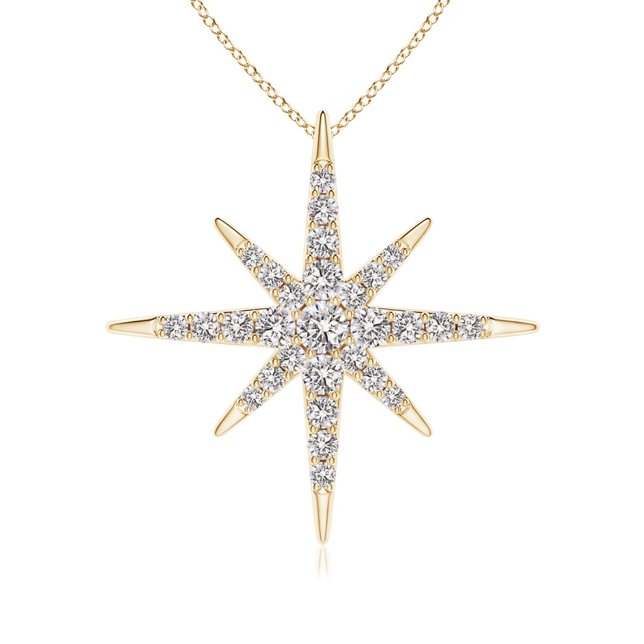 2mm IJI1I2 Diamond Eight-Point Starburst Pendant in Yellow Gold 