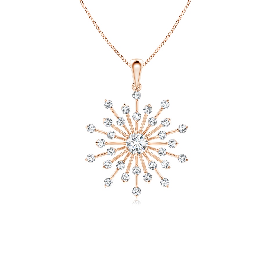 3.8mm GVS2 Prong-Set Diamond Sunburst Pendant in Rose Gold 