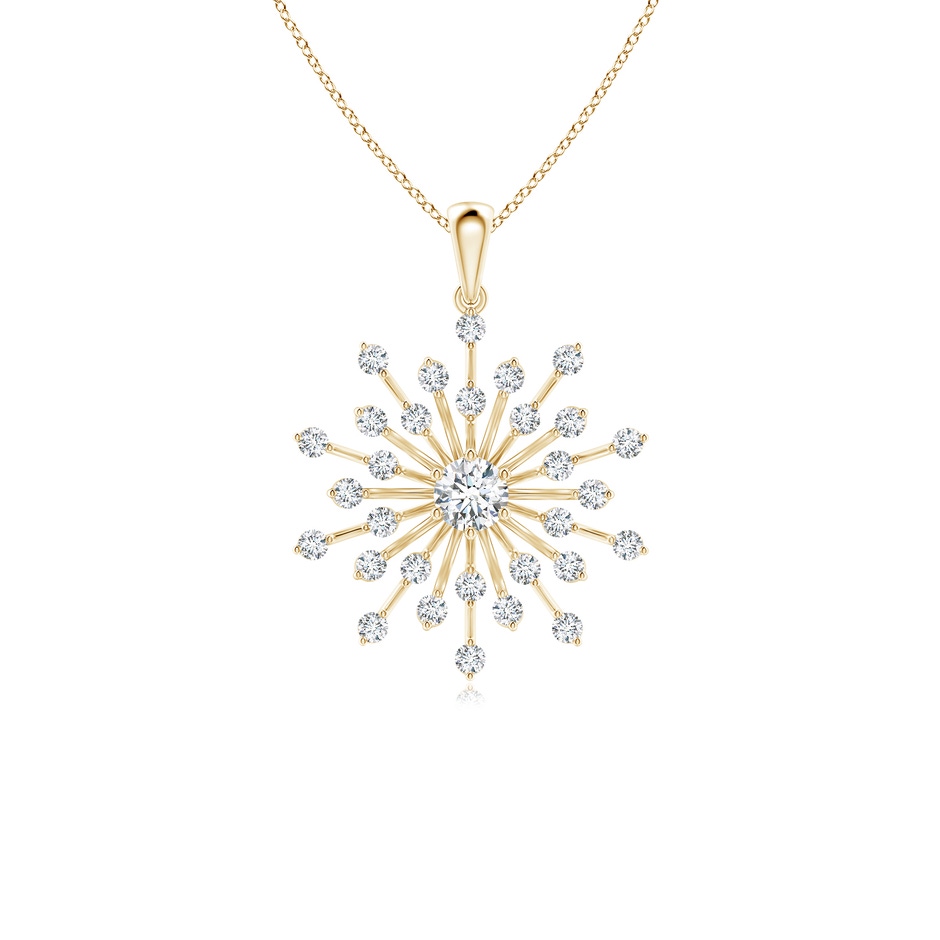 3.8mm GVS2 Prong-Set Diamond Sunburst Pendant in Yellow Gold 