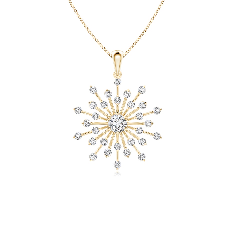 3.8mm HSI2 Prong-Set Diamond Sunburst Pendant in Yellow Gold 