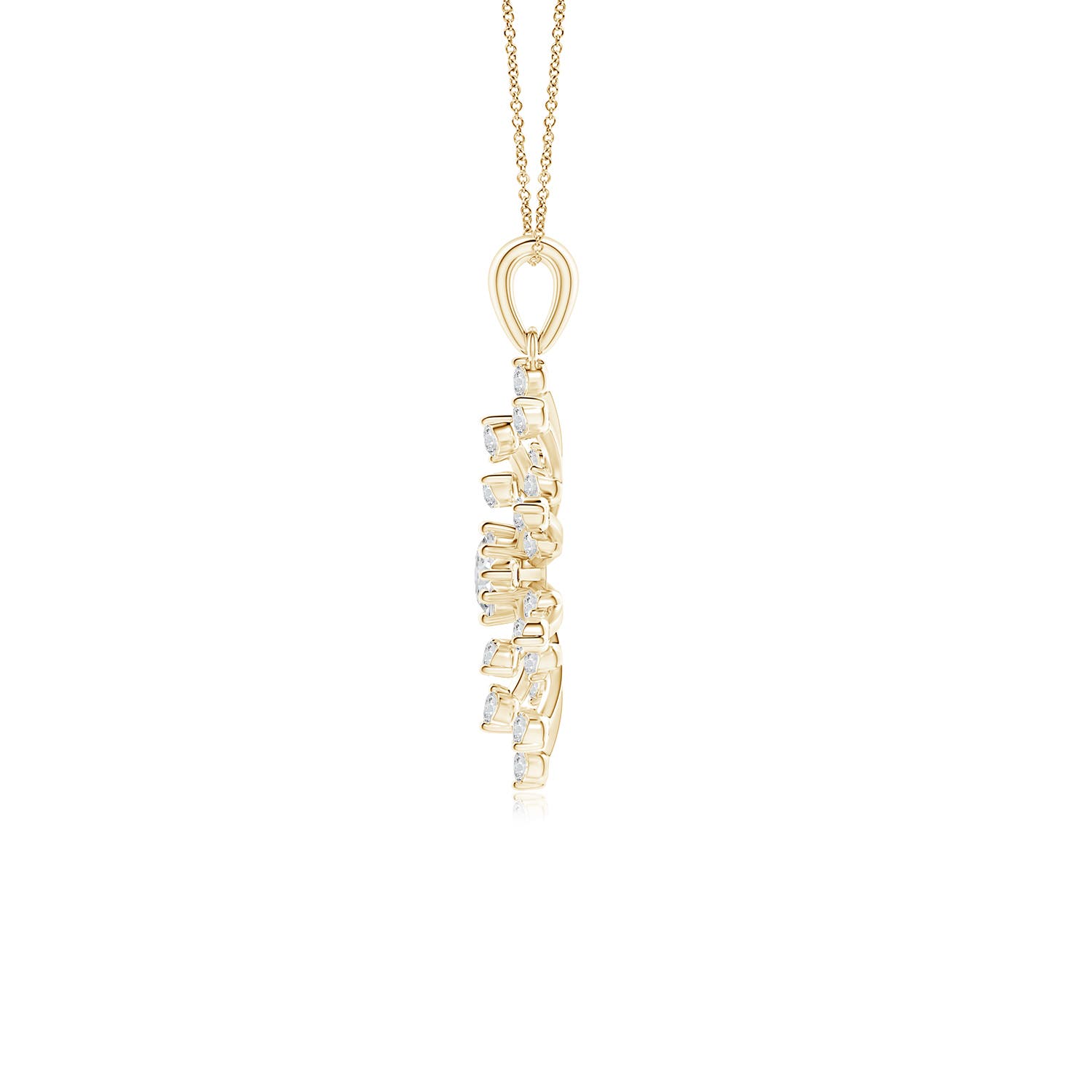 3.8mm HSI2 Prong-Set Diamond Sunburst Pendant in Yellow Gold - side 3