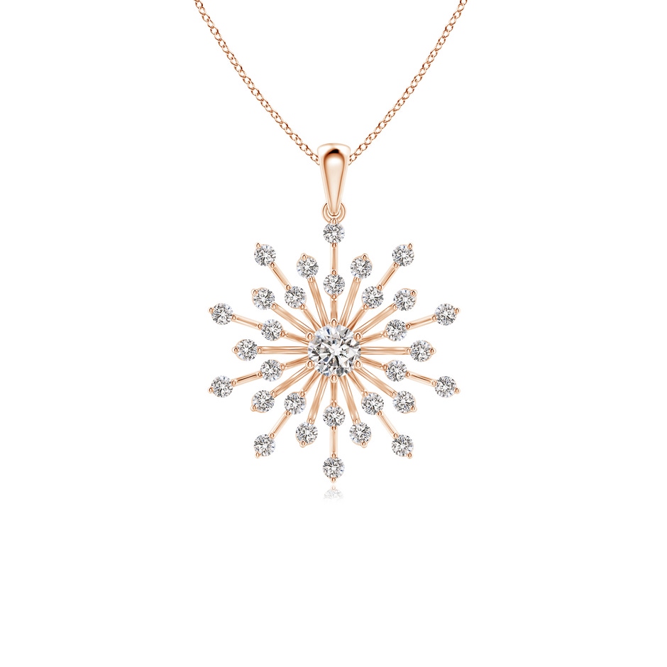 3.8mm IJI1I2 Prong-Set Diamond Sunburst Pendant in Rose Gold 