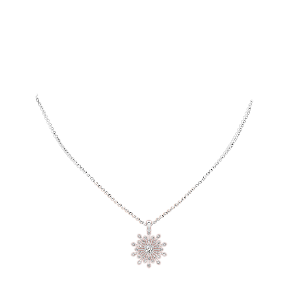3.8mm IJI1I2 Prong-Set Diamond Sunburst Pendant in White Gold pen